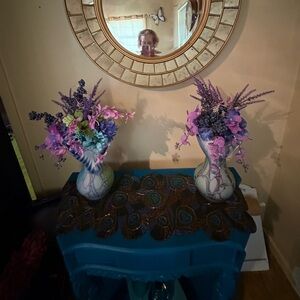 Source Unknown Vases with Purple and Blue Florals